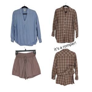 Bundle of 3 XS Romper•Shorts•PopoverBlouse Abercrombie•H&M•AmazingLace